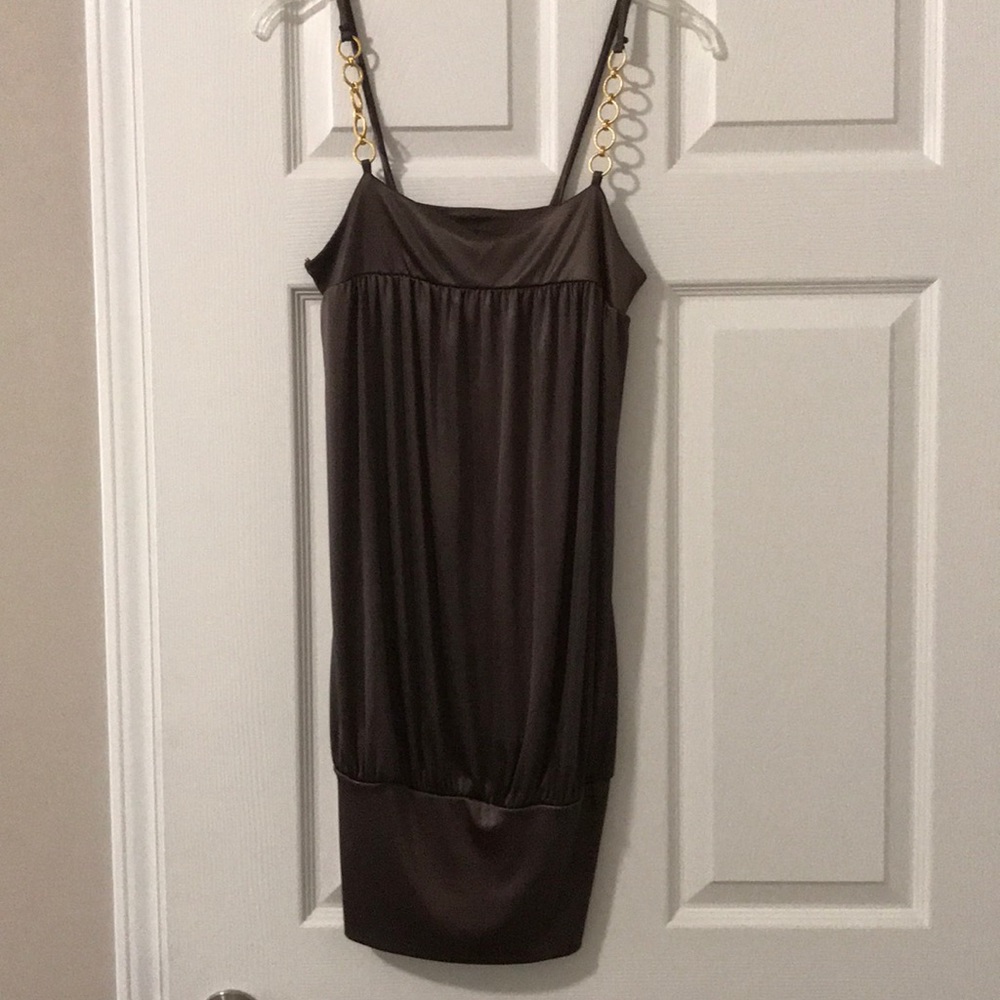 Dress with gold straps